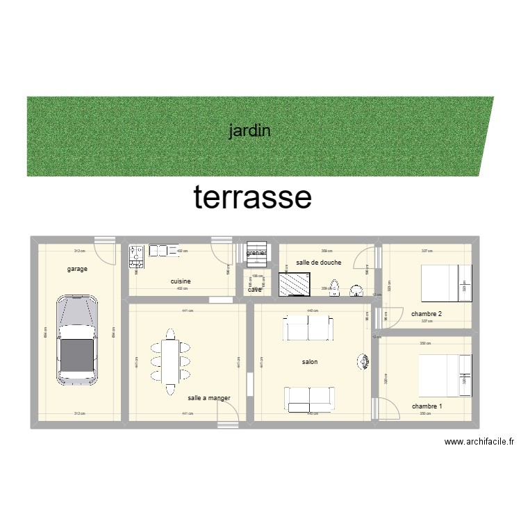 la bouverie. Plan de 9 pièces et 98 m2