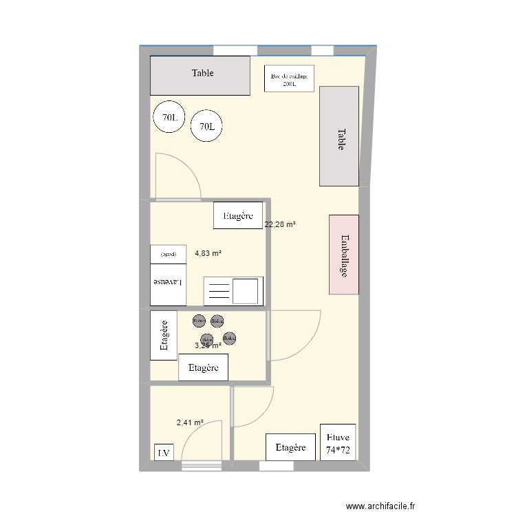 Briançon_V6. Plan de 4 pièces et 33 m2