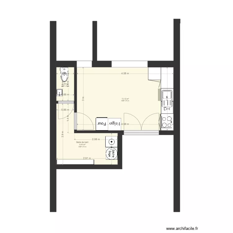 Hensen T cuisine. Plan de 