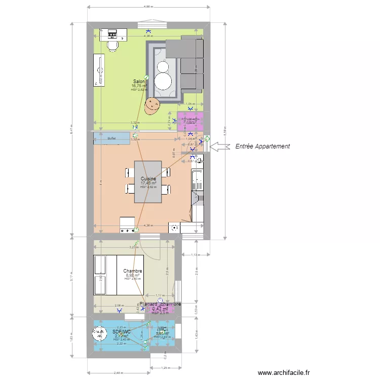 Projet LCD Rennes Oriane Projet&eacute;. Plan de 