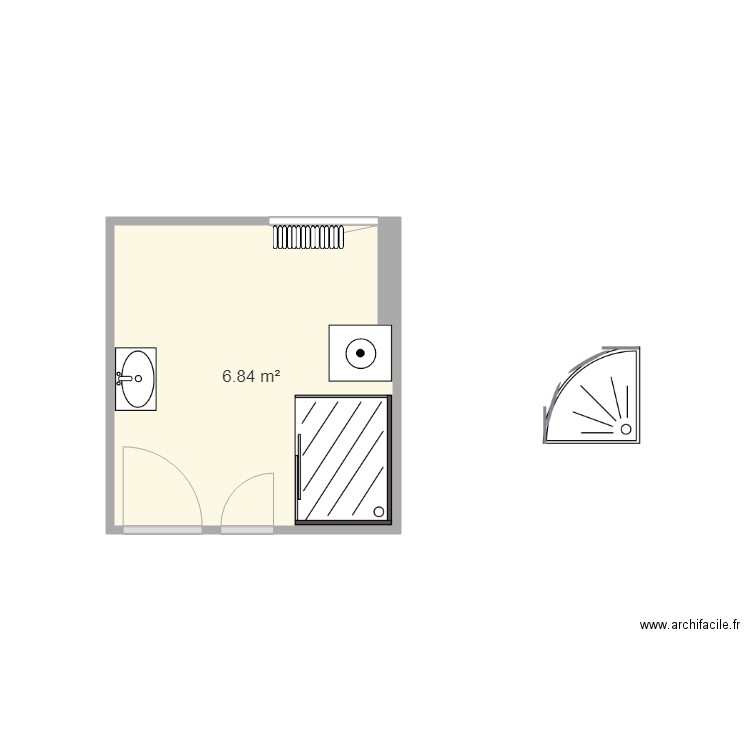 SdB Kevin. Plan de 0 pièce et 0 m2
