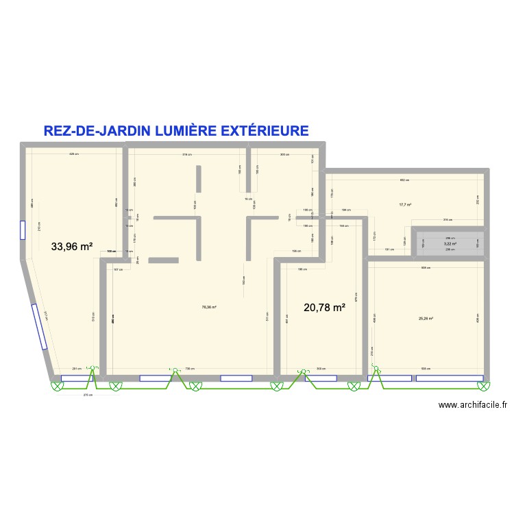Rez de jardin LUMIÈRE EXTÉRIEURE. Plan de 0 pièce et 0 m2