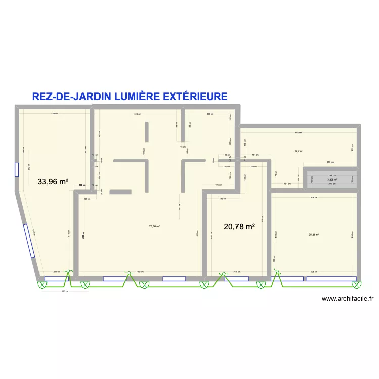 Rez de jardin LUMI&Egrave;RE EXT&Eacute;RIEURE. Plan de 
