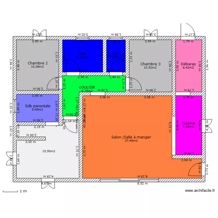 1ERE MAISON F4. Plan de 