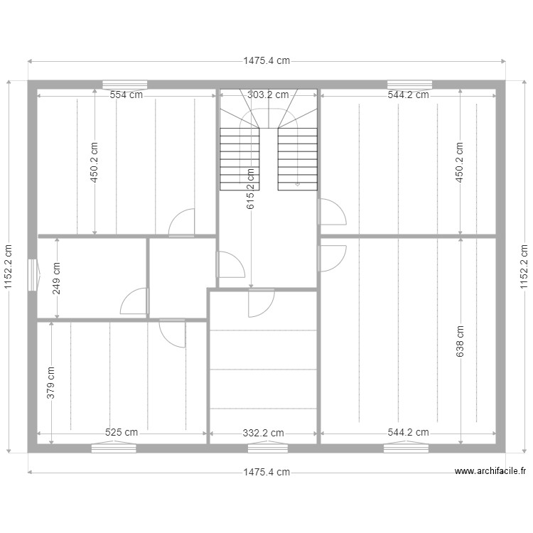 Bourgeois. Plan de 9 pièces et 151 m2