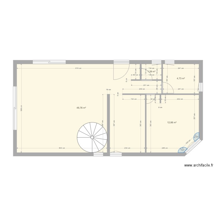 Projet Tiblom Et Haut. Plan de 4 pièces et 69 m2