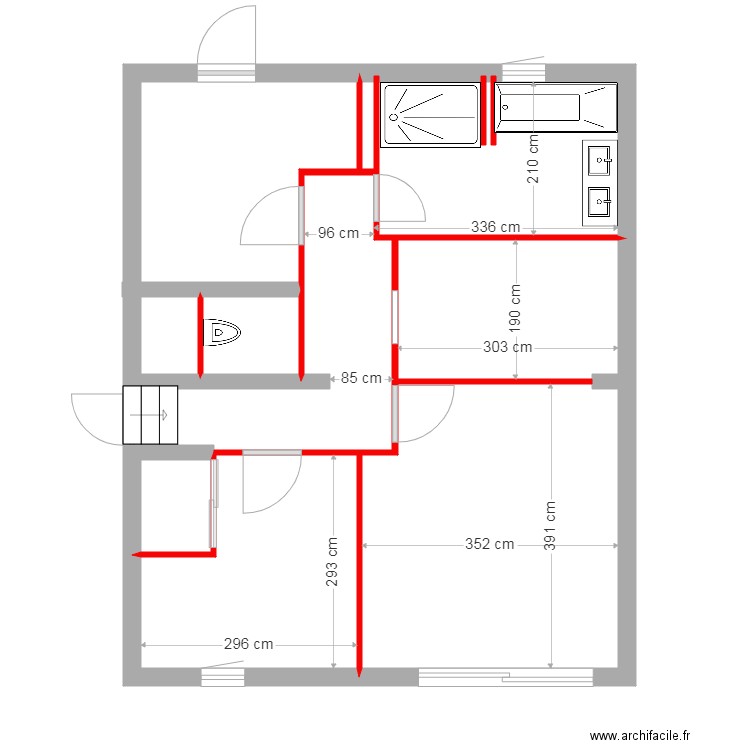 amenagement sans cotation plan 2. Plan de 9 pièces et 50 m2