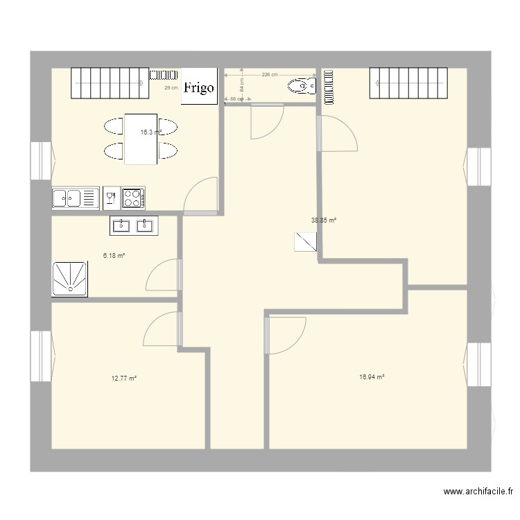 Nouvel aménagement Etage. Plan de 0 pièce et 0 m2