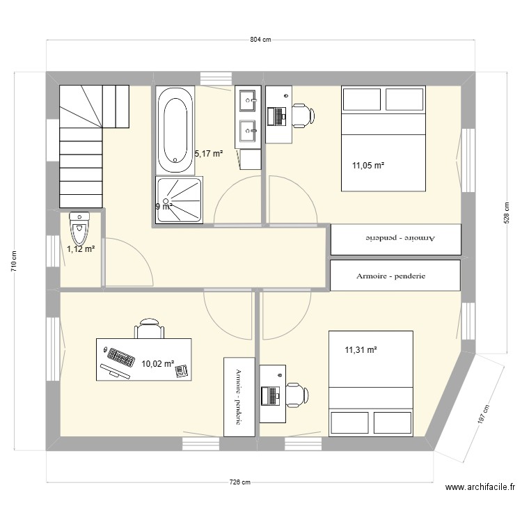 DERVAL ETAGE. Plan de 0 pièce et 0 m2