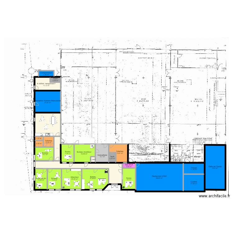 Plan V3. Plan de 27 pièces et 442 m2