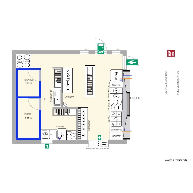 BOWLING 3. Plan de 3 pièces et 53 m2