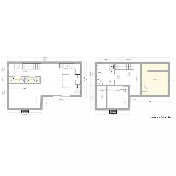 Orford. Plan de 3  et 19 m²