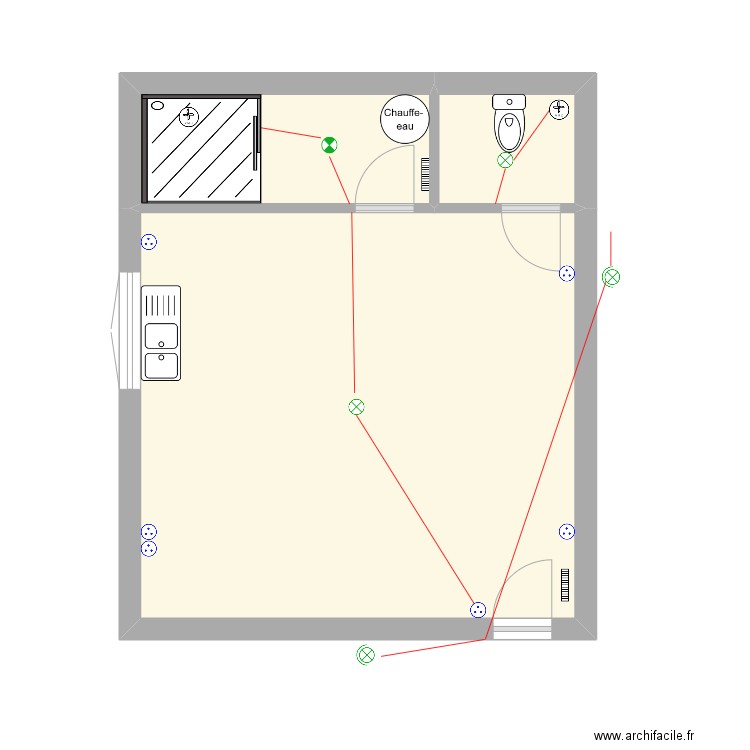 atelier charles. Plan de 3 pièces et 32 m2