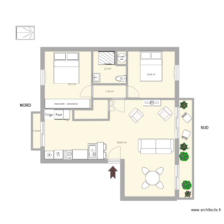 T3 bonneveine. Plan de 0 pièce et 0 m2
