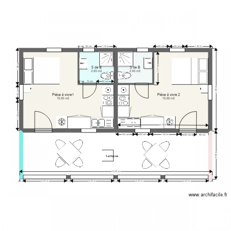 Case double. Plan de 0 pièce et 0 m2