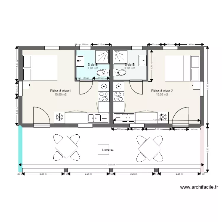 Case double. Plan de Case double. Plan de