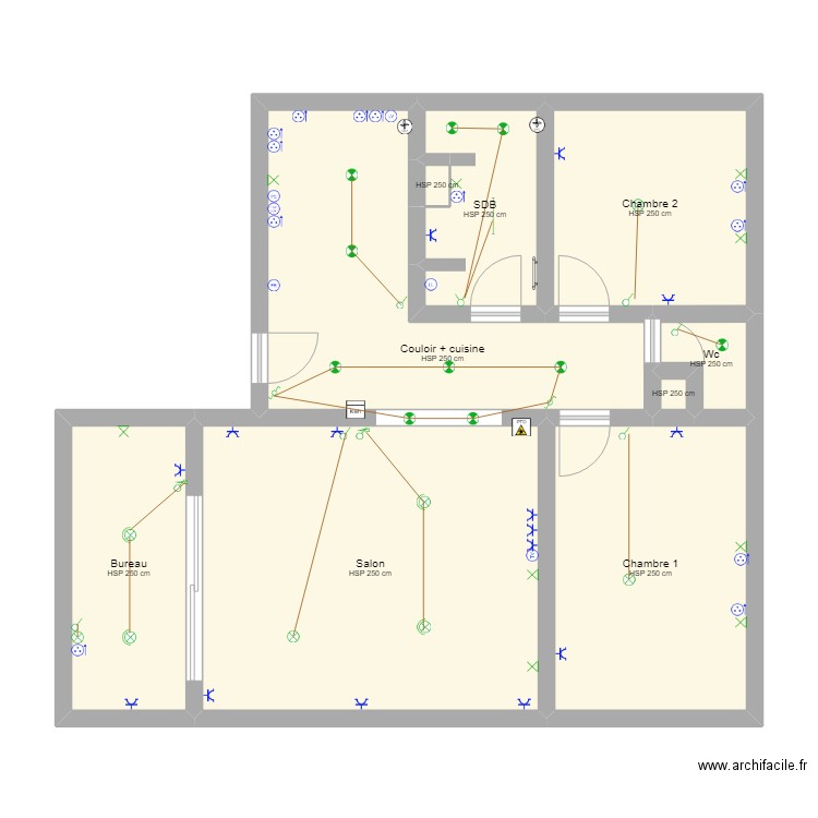 Carmes. Plan de 9 pièces et 78 m2