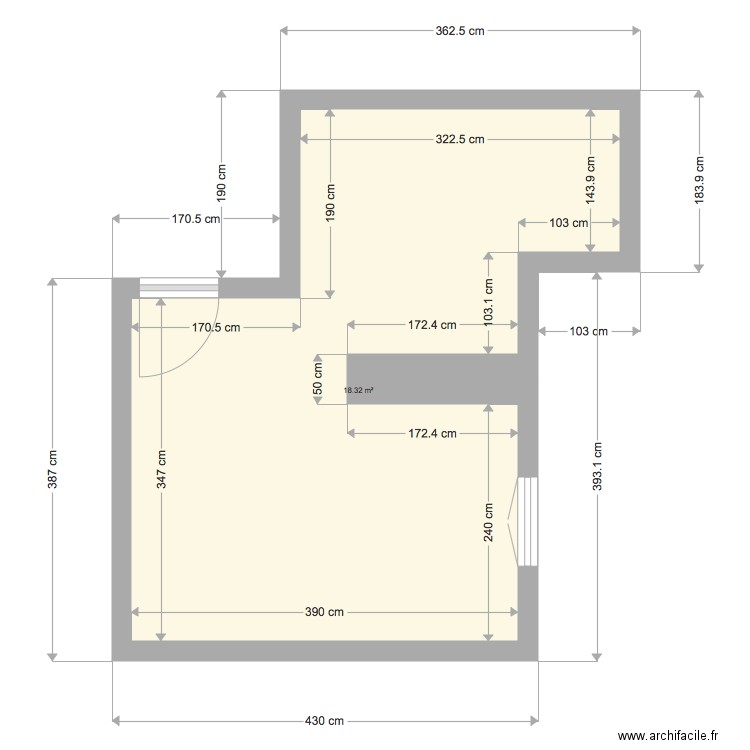 studio 17 m2 st dom vide. Plan de 0 pièce et 0 m2