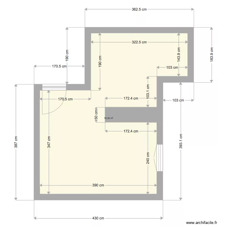 studio 17 m2 st dom vide. Plan de 