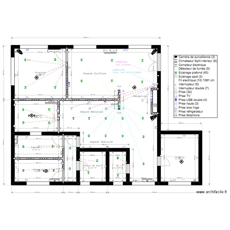 Copper lounge plan de cloisonnement AVEC CONSTRUCTION. Plan de 10 pièces et 124 m2