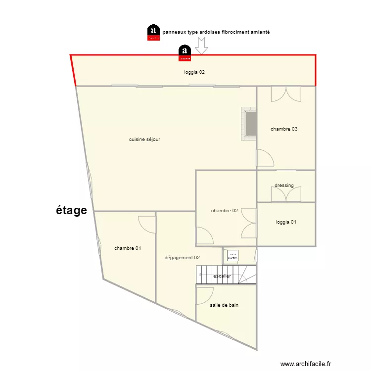 barreau 1307 am &eacute;tage. Plan de 