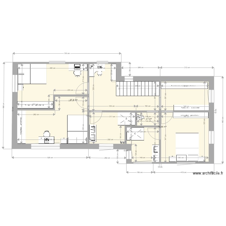 trégastel nouveau étage. Plan de 0 pièce et 0 m2