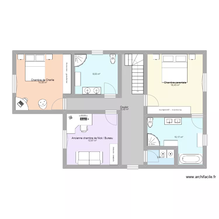 de porter étage. Plan de de porter étage. Plan de