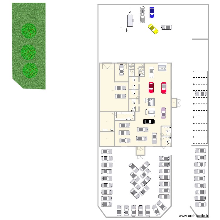 FAST CLUB AUTOMOBILES. Plan de 17 pièces et 747 m2