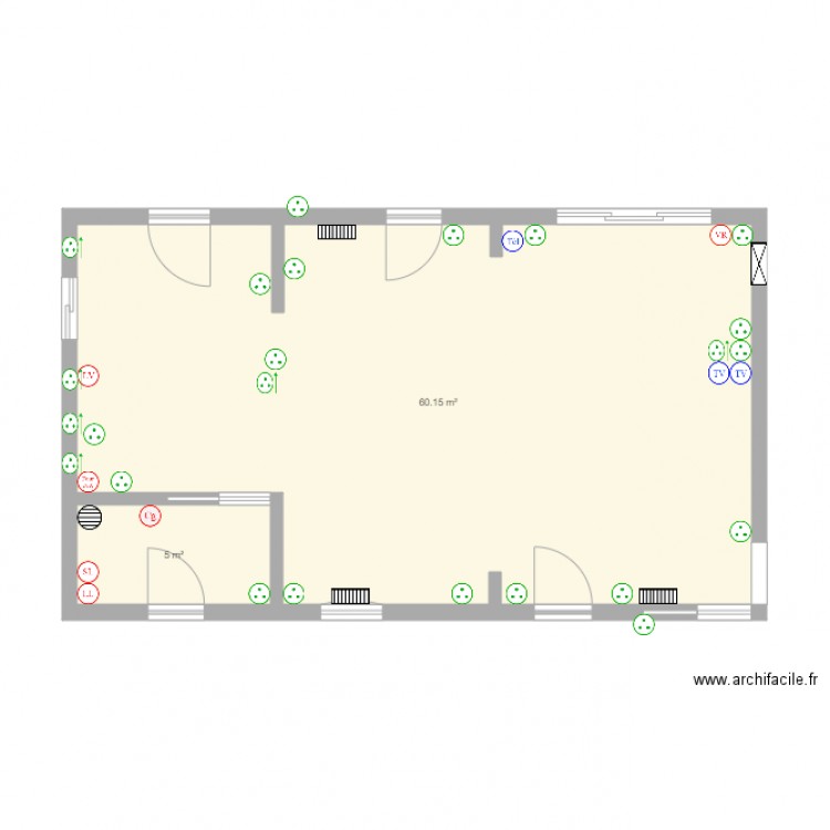 plan maison prise . Plan de 0 pièce et 0 m2