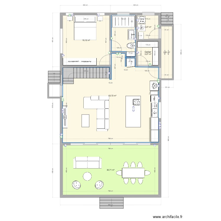 Maison Moorea. Plan de 10 pièces et 155 m2