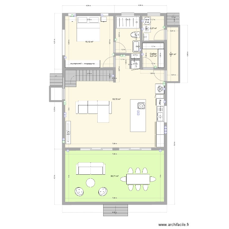 Maison Moorea. Plan de 10 pièces et 155 m2