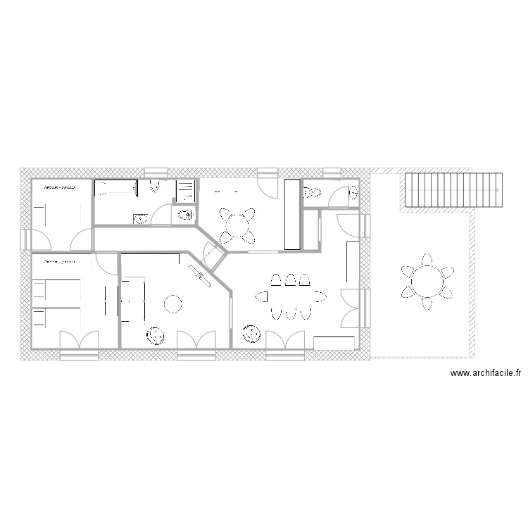 Plan cloison 10cm Salon plus grand. Plan de 0 pièce et 0 m2