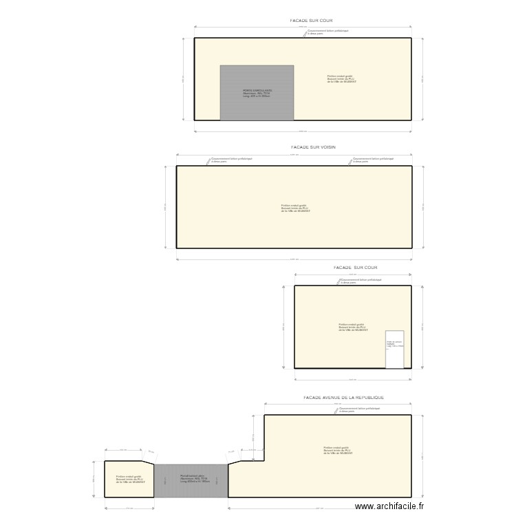  PLANS DE FACADES GARAGE. Plan de 0 pièce et 0 m2