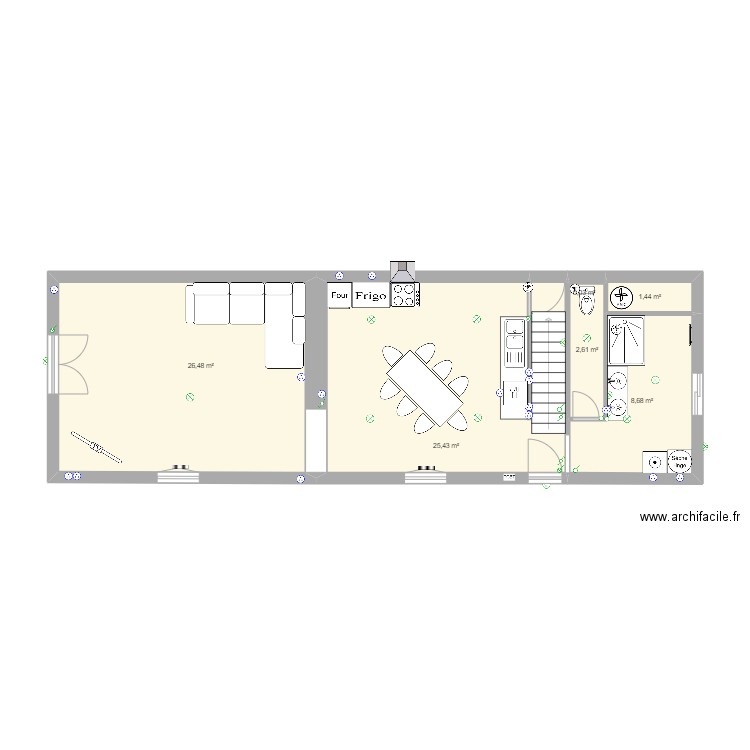 JB Matigny. Plan de 9 pièces et 117 m2