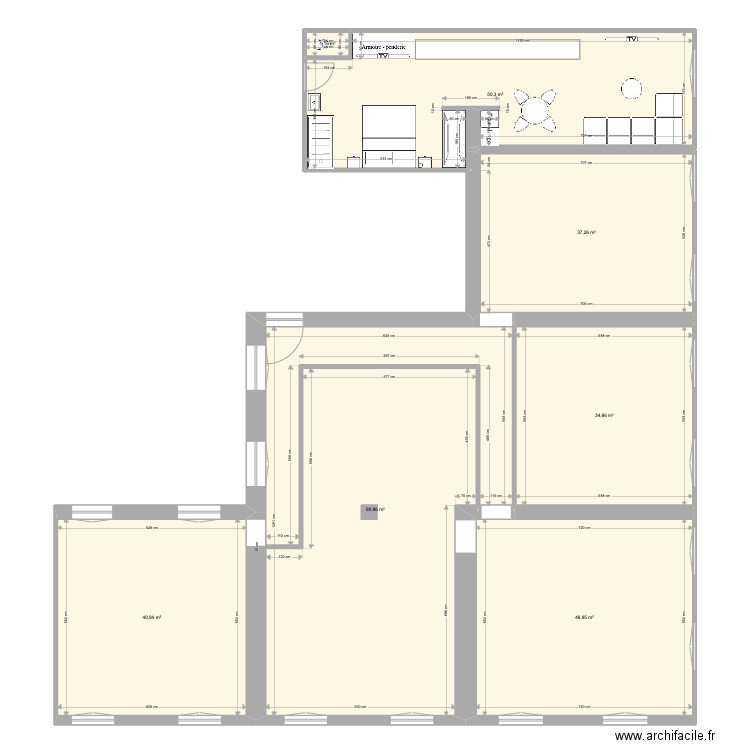 Bellecour total pour test 1. Plan de 7 pièces et 302 m2