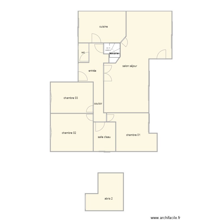 courtin rdc am. Plan de 10 pièces et 110 m2