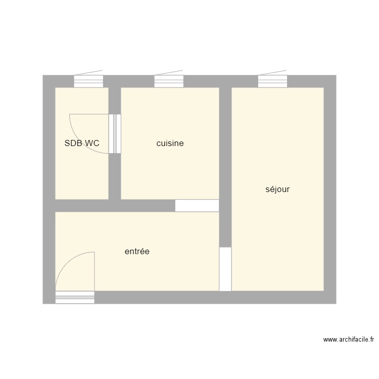 villier. Plan de 4 pièces et 20 m2