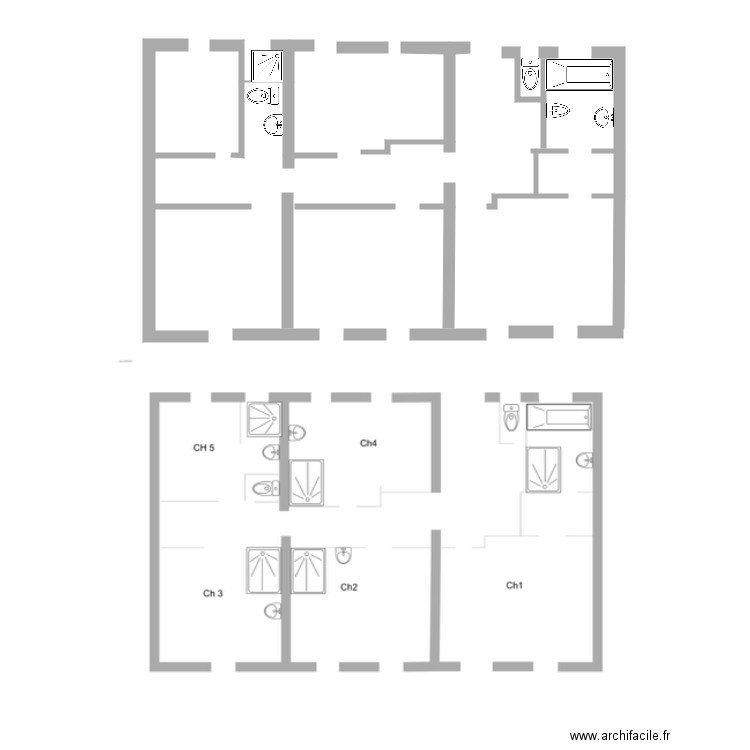 Rousset avant et après. Plan de 0 pièce et 0 m2