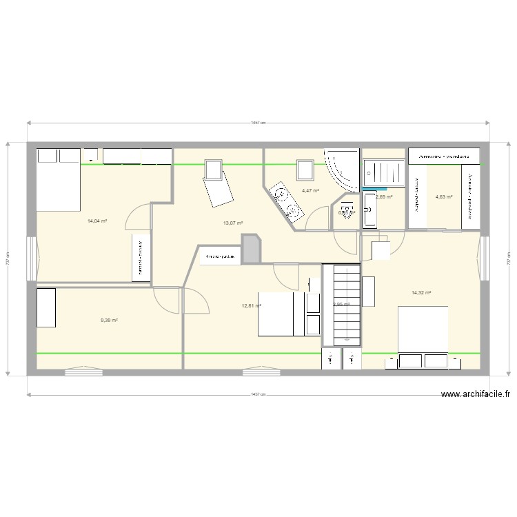 1er étage. Plan de 0 pièce et 0 m2