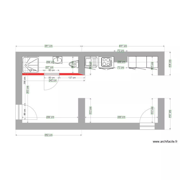 Saint Guidon 28 1er droit. Plan de 
