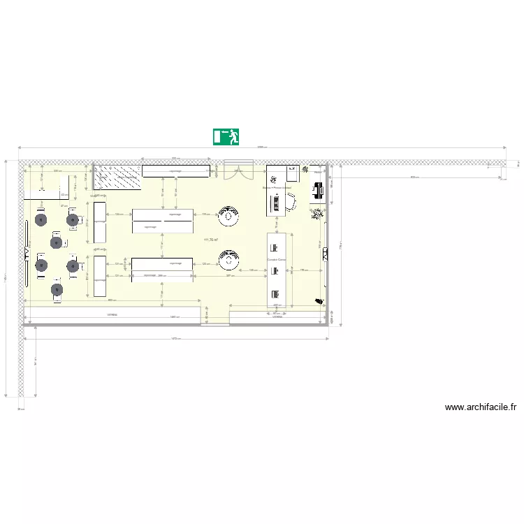 caf&eacute; boutique pati &eacute;bauche 2. Plan de 