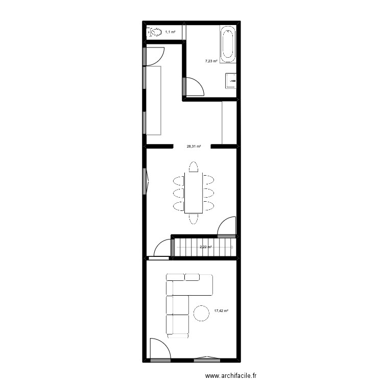 beaugrand 9. Plan de 5 pièces et 56 m2