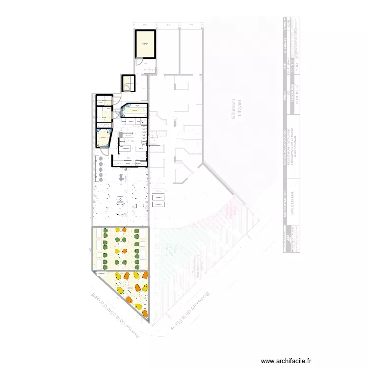 papas 5 L meubl&eacute; DROIT. Plan de 8  et 79 m²