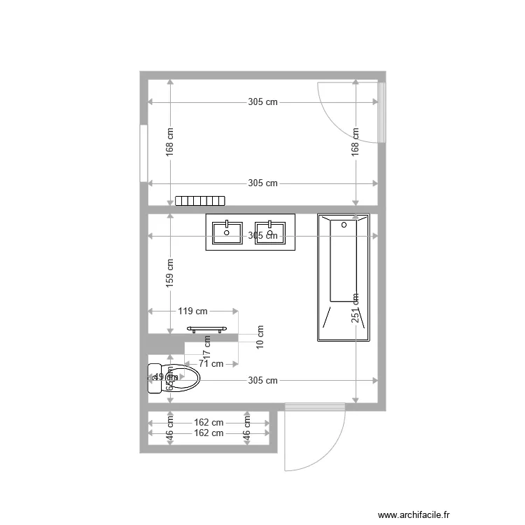 Salle de Bain Filles 4. Plan de 