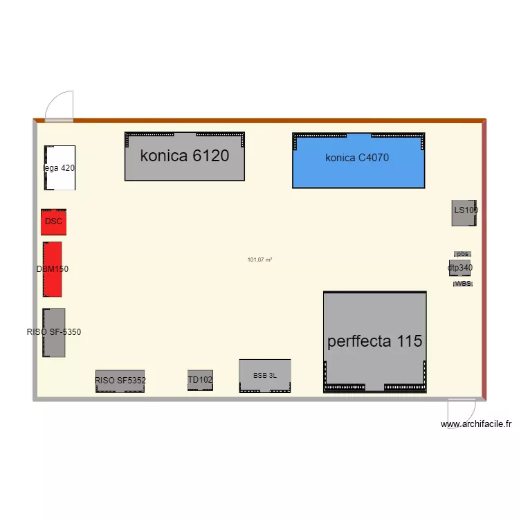 imprimerie saga. Plan de 