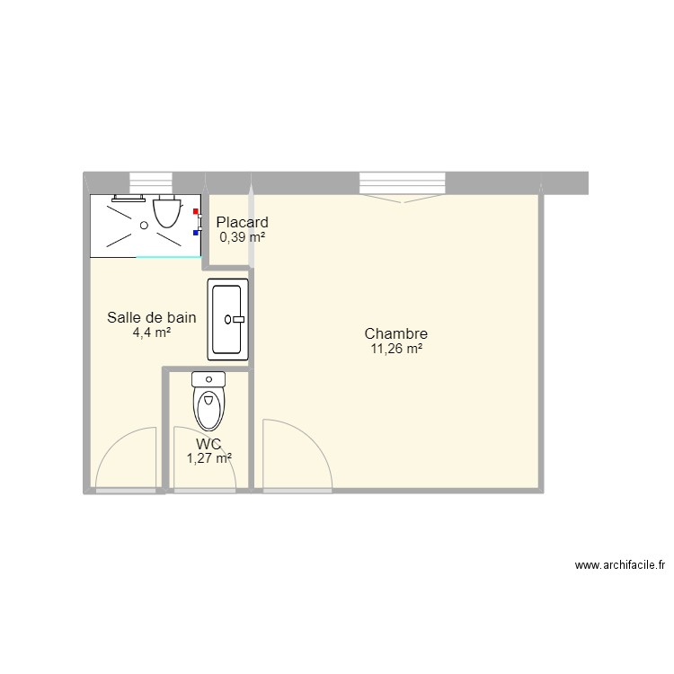 BOUCHERY. Plan de 4 pièces et 17 m2