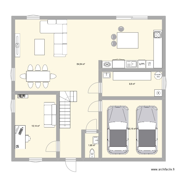 Maison Sophie et Romain. Plan de 5 pièces et 110 m2