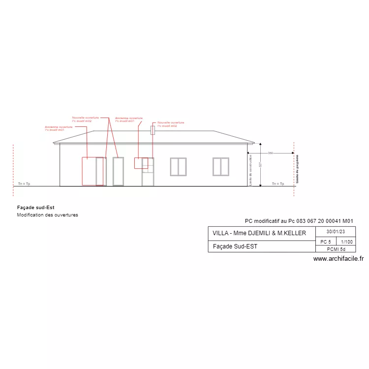 Facade sud Est 02. Plan de 