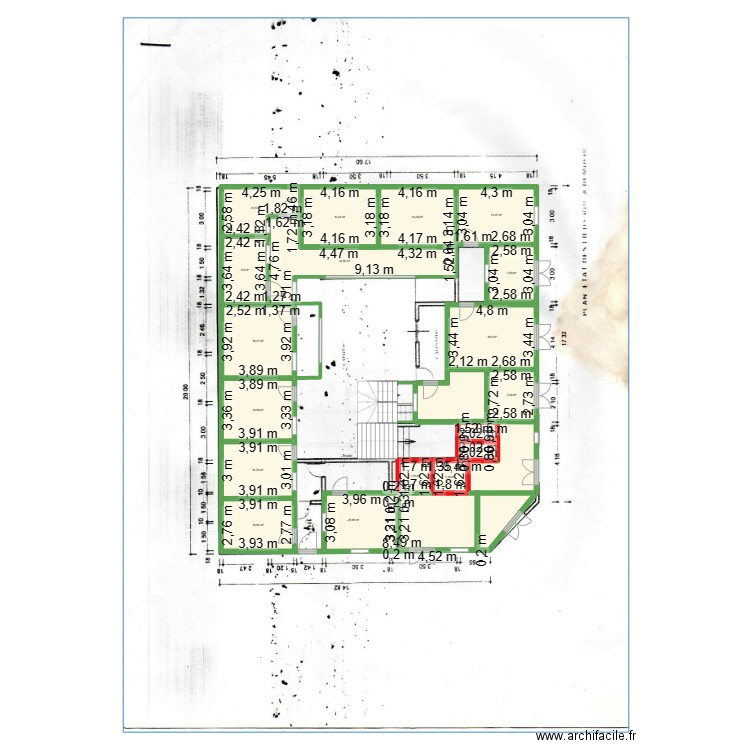 Pland Rez-de chaussée Rebeuss. Plan de 18 pièces et 180 m2