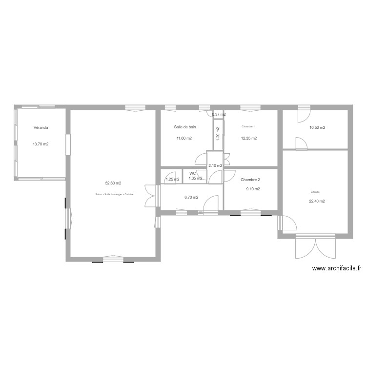 Servon RdC. Plan de 9 pièces et 130 m2